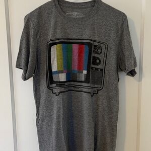 Gray Ames Bros Collectible Graphic Tee with TV Print